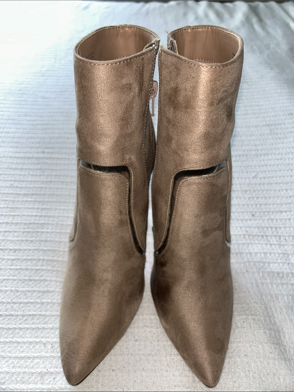 Call It Spring Metallic Bronze Pointed Toe Ankle Booties